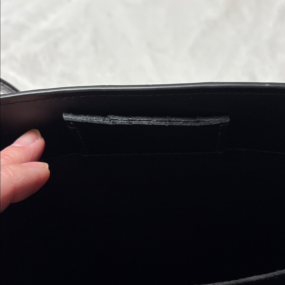 Coach Glossy Black Croc Embossed Handbag - Picture 4 of 5